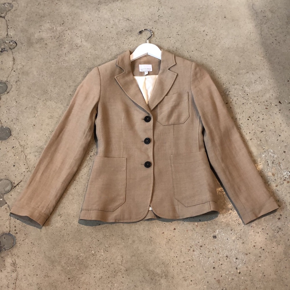 Judith & Charles Beige Linen Blazer
